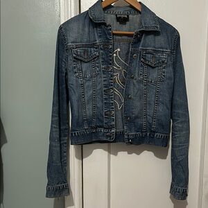 Rocawear Distressed Denim Blue Women's Jacket size S